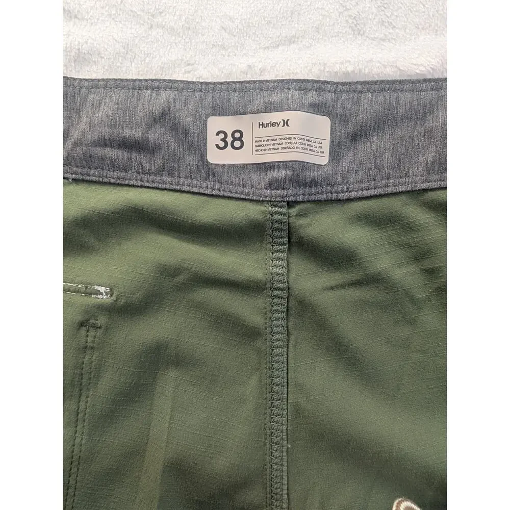 Hurley Phantom Naturals Men's Size 38 Green 18” Boardshorts Swim Trunks NWT